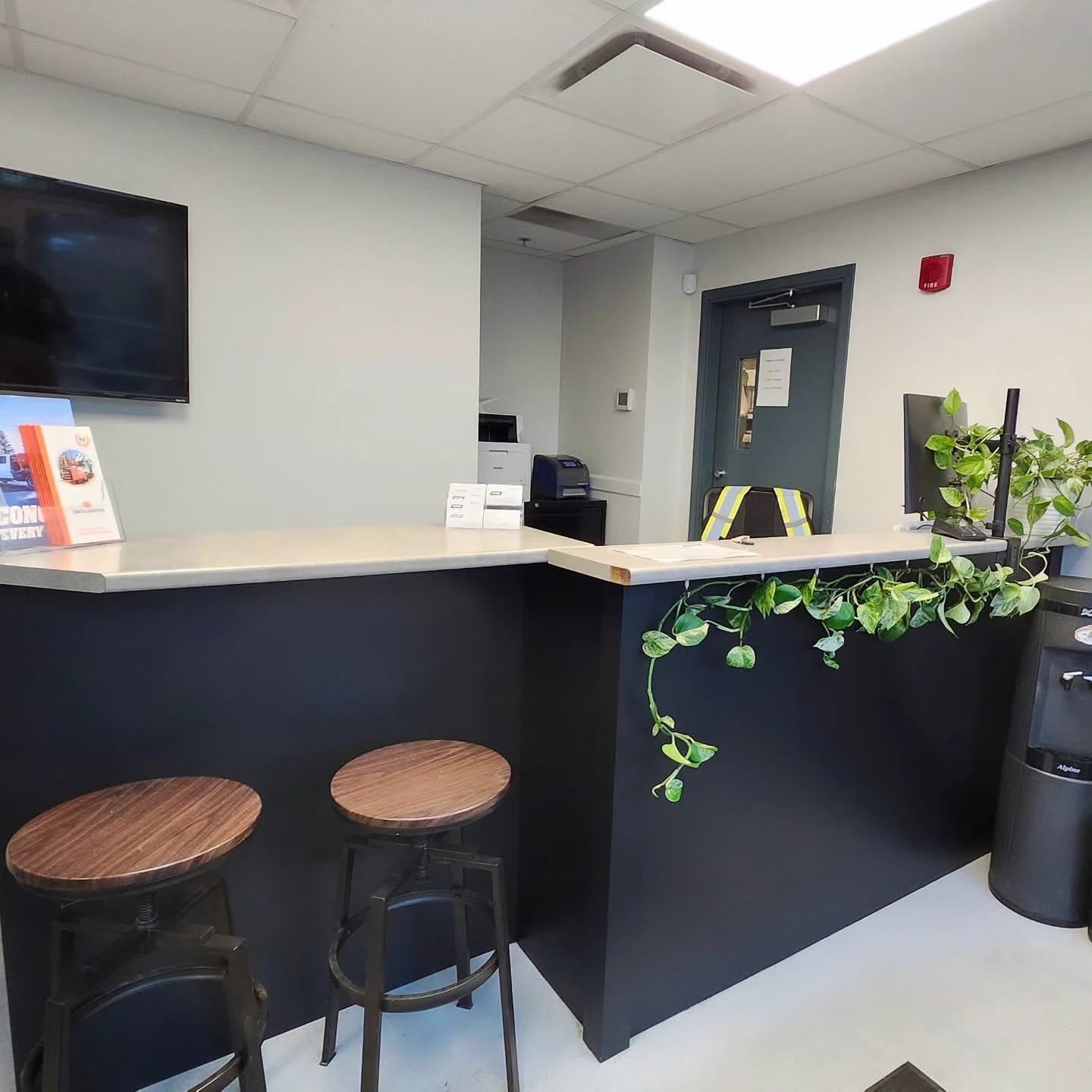 Front desk area in a commercial space